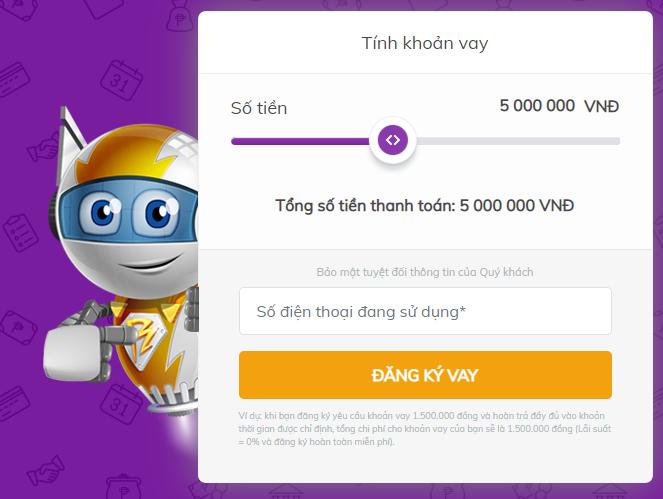 Lãi suất vay online Robocash